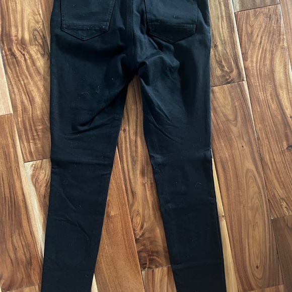 Anthropologie Pilcro Faux Leather Moto Ankle Pants Black 27 - Picture 2 of 4